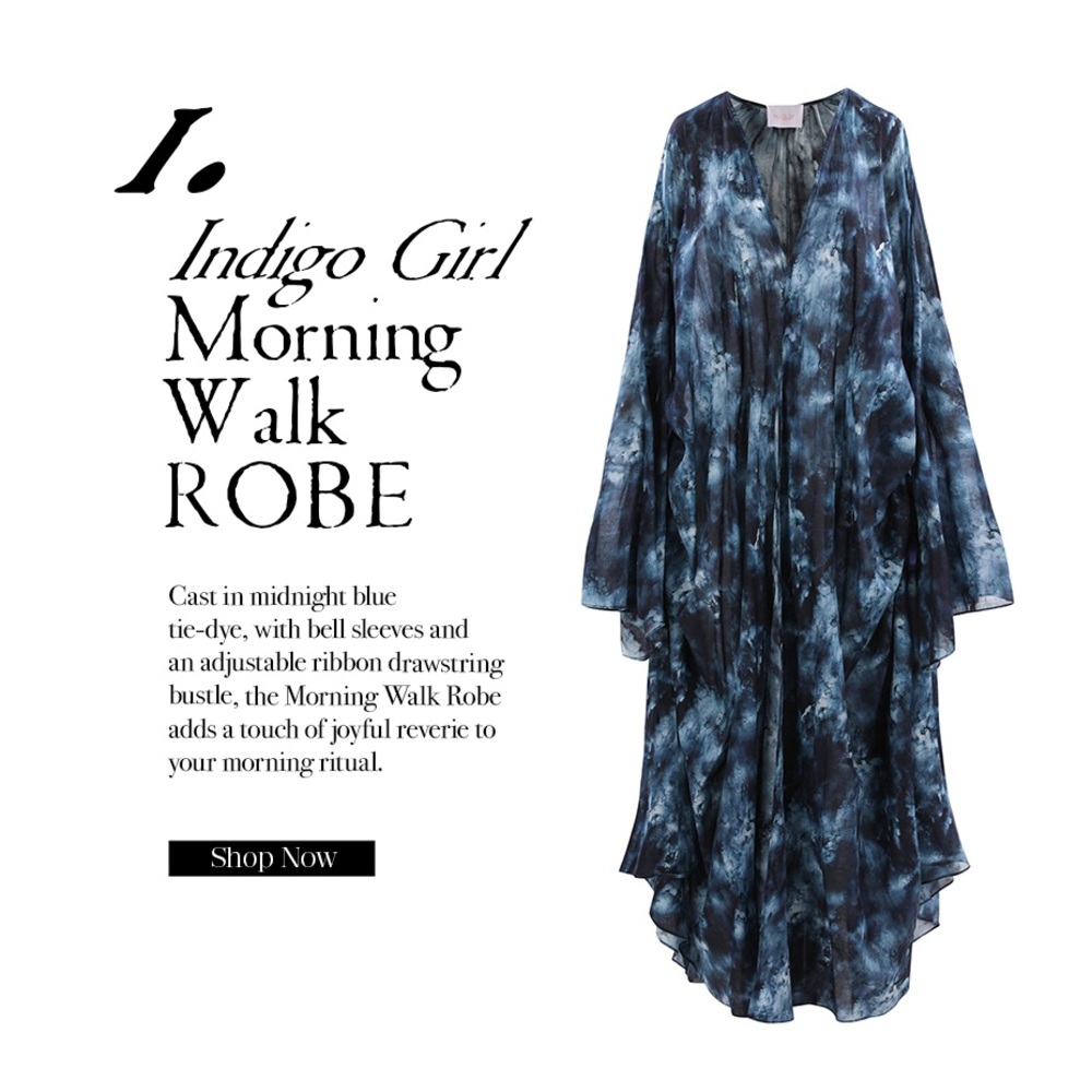 Selkie The Indigo Girl Morning Walk Robe - Picture 2 of 4